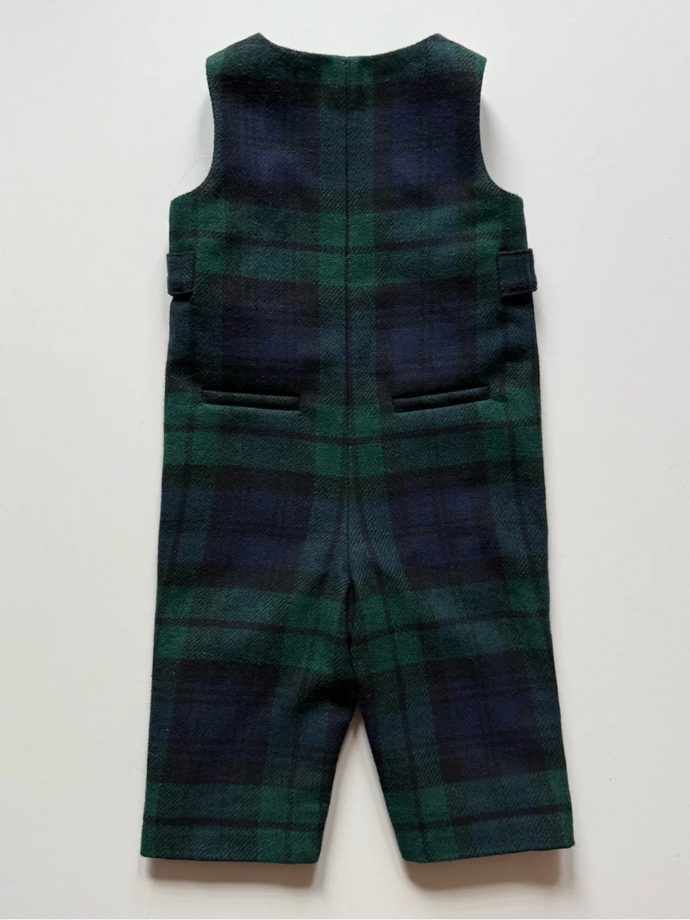 Ralph Lauren Baby Boy Interlock Bodysuit & Plaid Overall Set - Size 6M